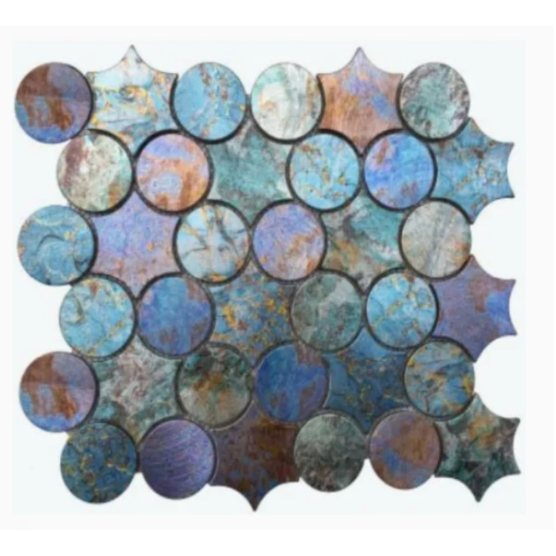 Star and Circle Patterned Aluminum Mosaic Tiles for Stylish Kitchen Backsplash