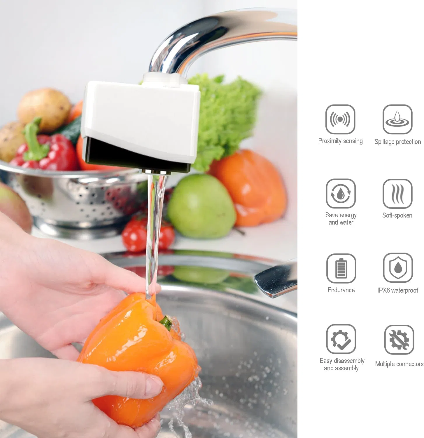 Сенсорный смеситель для кухни с инфракрасным датчиком Tuodi