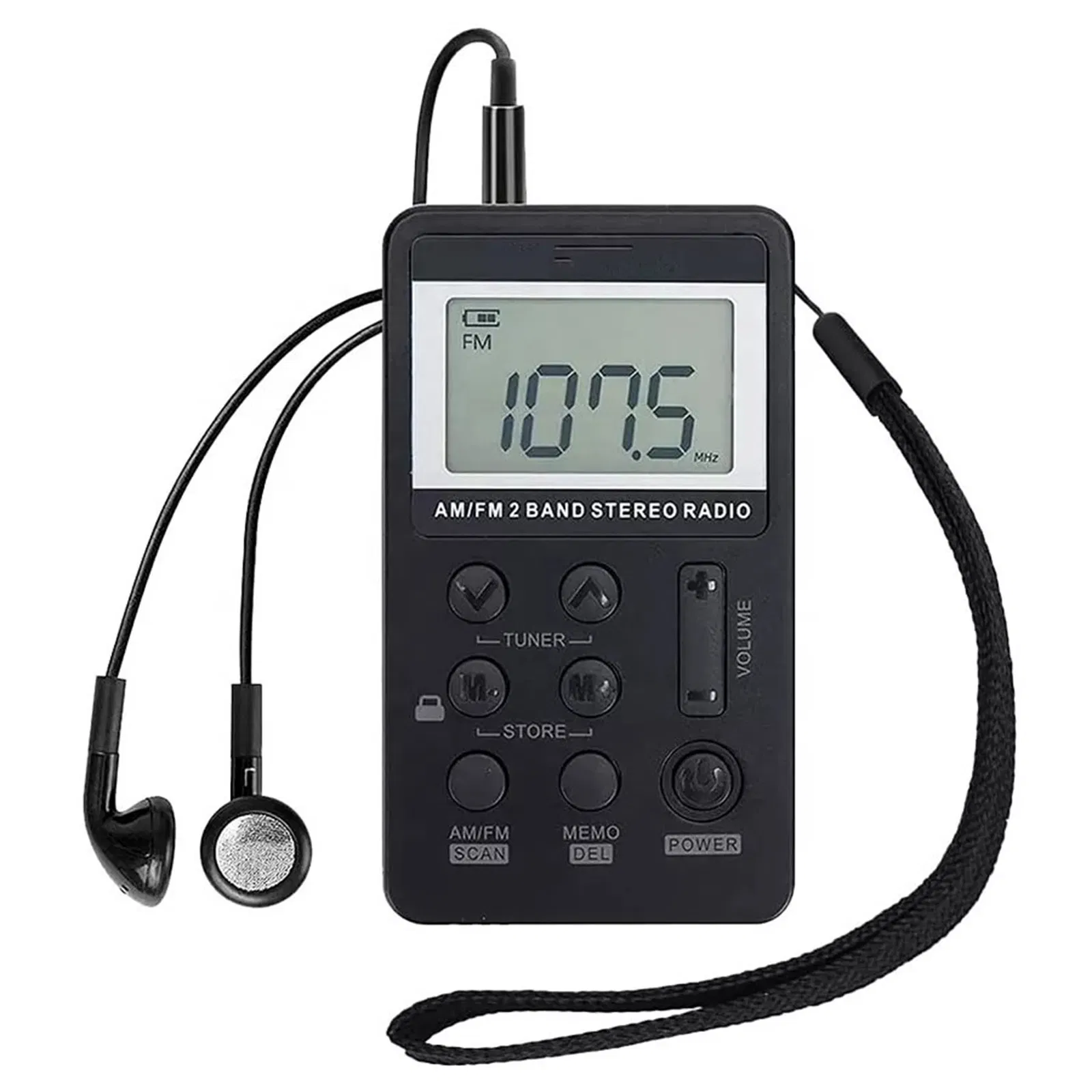 Портативный мини-радиоприёмник AM/FM с LCD дисплеем
