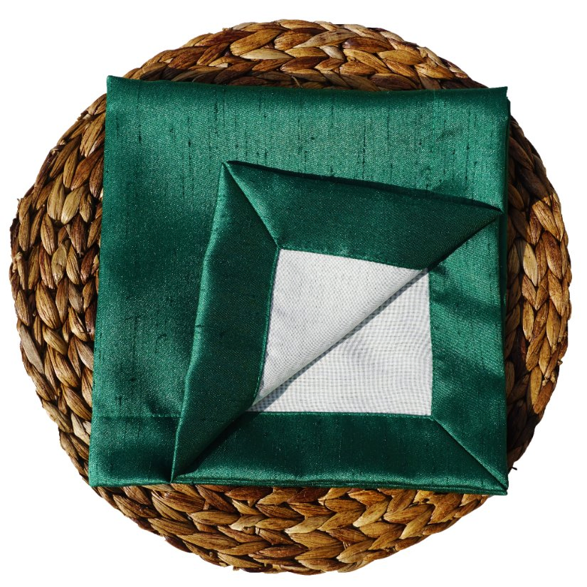 Kelly Green Luxurious Slub Satin Fabric Collection for Table Satin Napkins