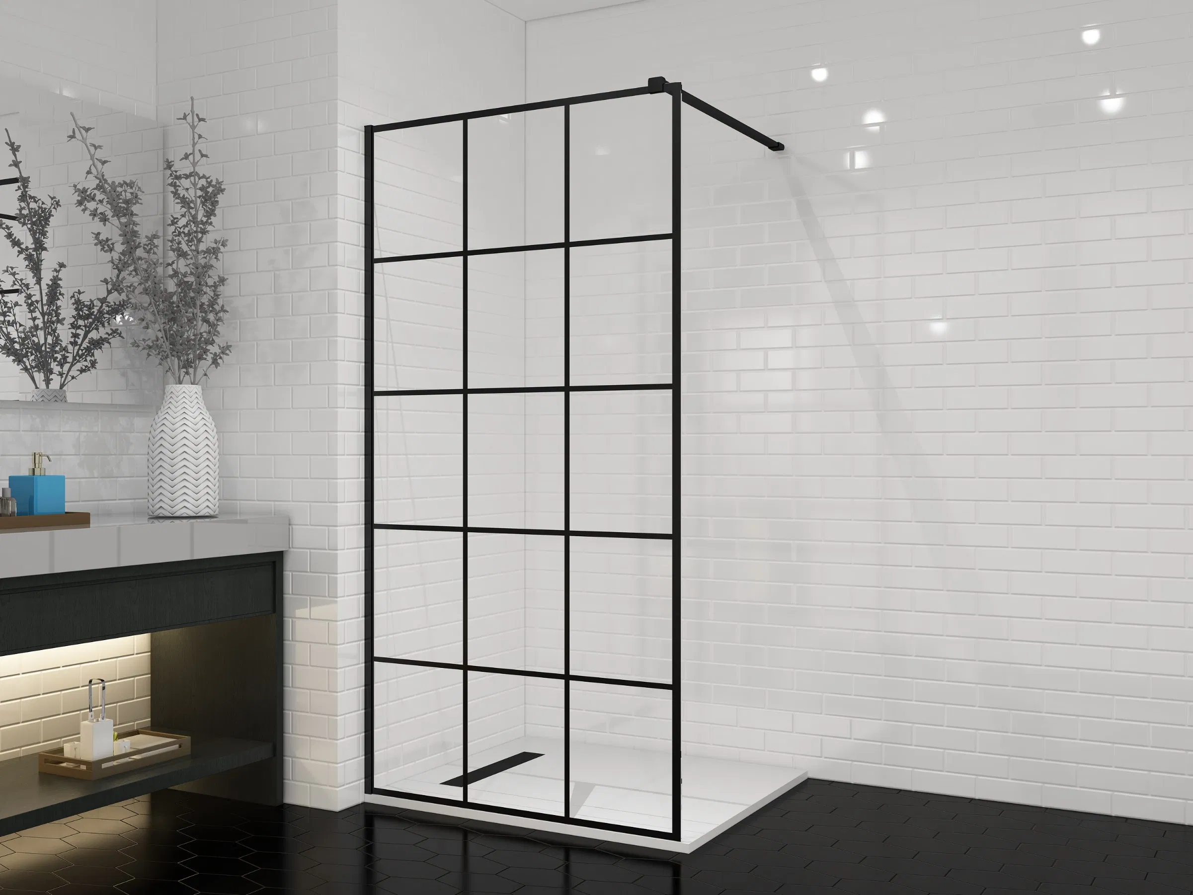 Modern Rectangle Straight Walk in Glass Shower Door Factory Shower Screen