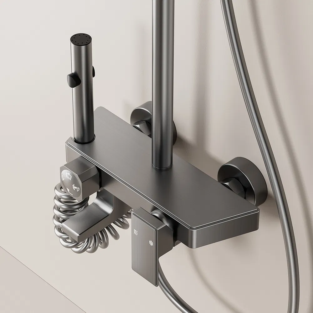 Aluminum Bathroom Shower Set with Rainfall Headshower and Handheld