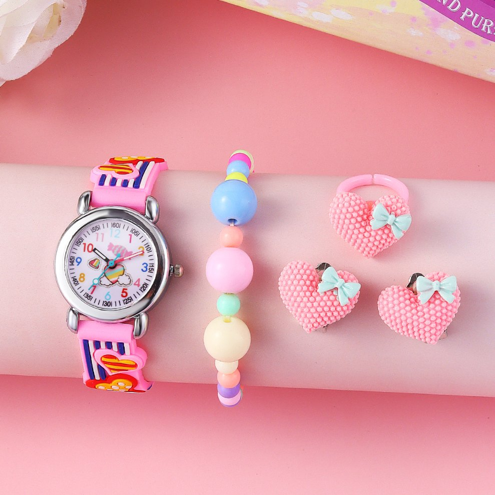Watch Set Cute Versatile Child Teenager Pink
