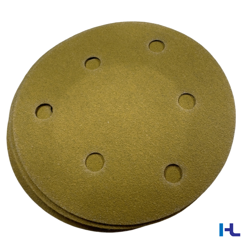 150mm Gold Yellow Abrasive Sand Sanding Disc Abrasive Paper Like 3m 236u