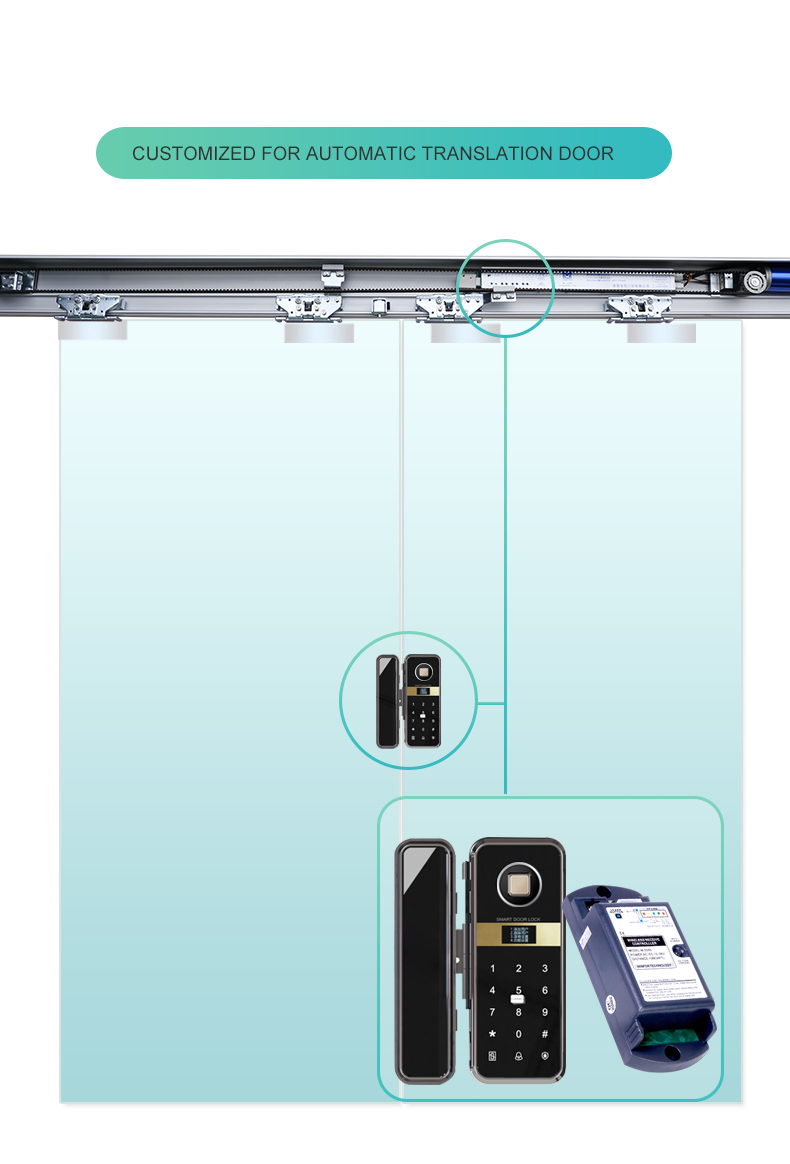Remote Control Access Control System Smart Fingerprint Glass Door Lock