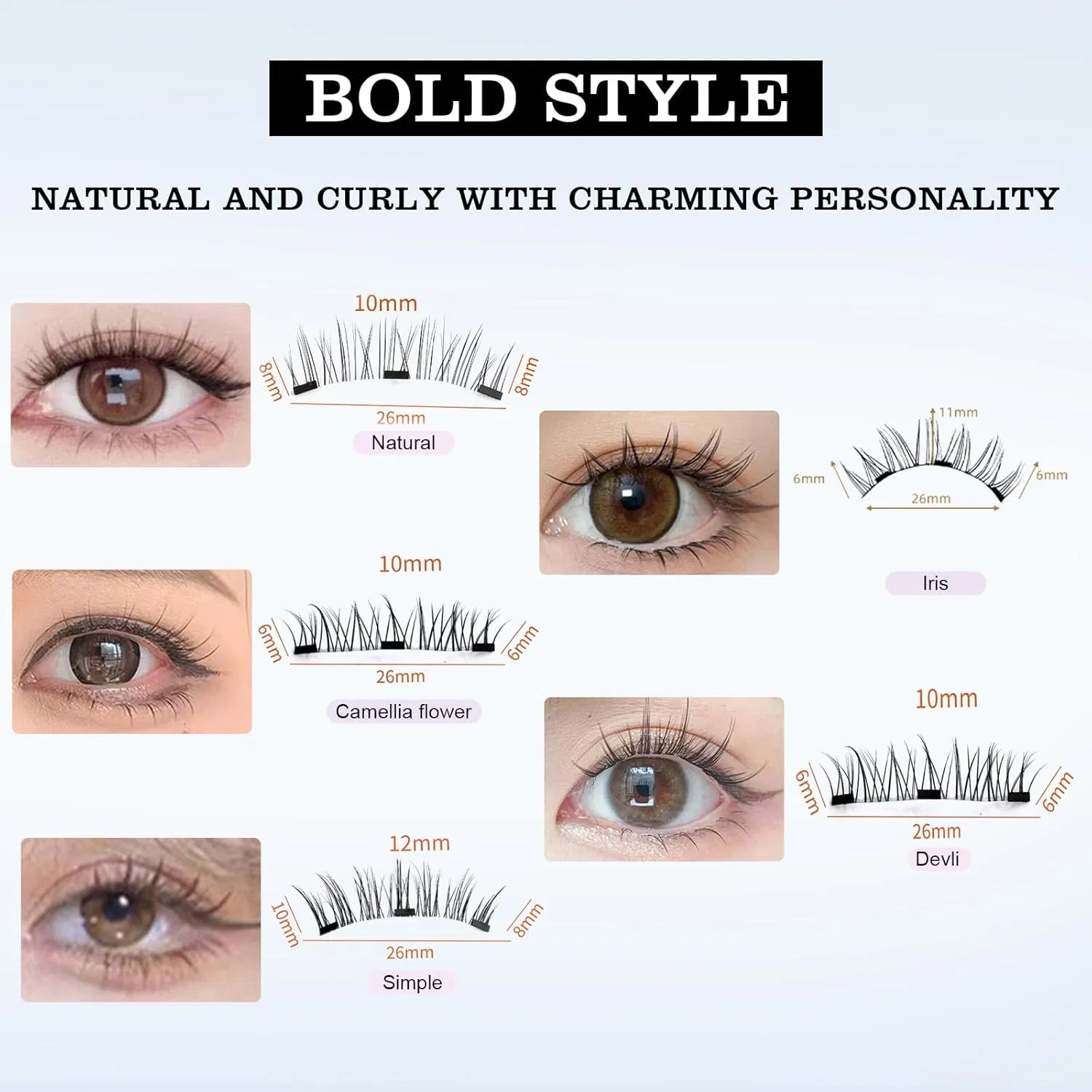 Magnetic Eyelashesmake-up with Applicator, No Eyeliner Pen, , No Glue Natural Eyelash Set,