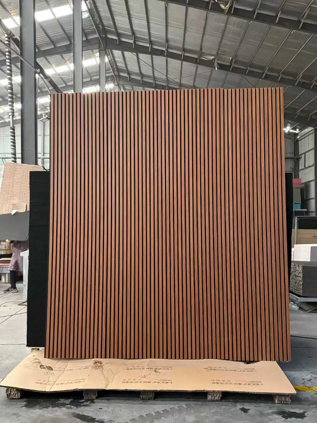 Night Club Interior Wall Design Sound Absorbing Polyester Pet Slatted Wood