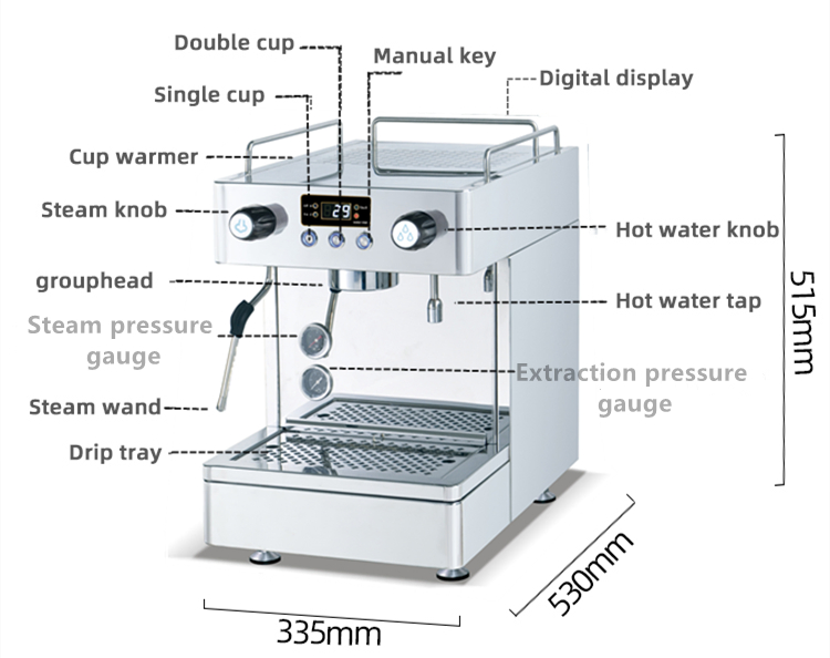 Commercial Electrical Manual Barista Italian Cafetera Italiana Express Kaffeemaschine Portable Expresso Coffee Machine Professional Spare Parts Espresso Makers