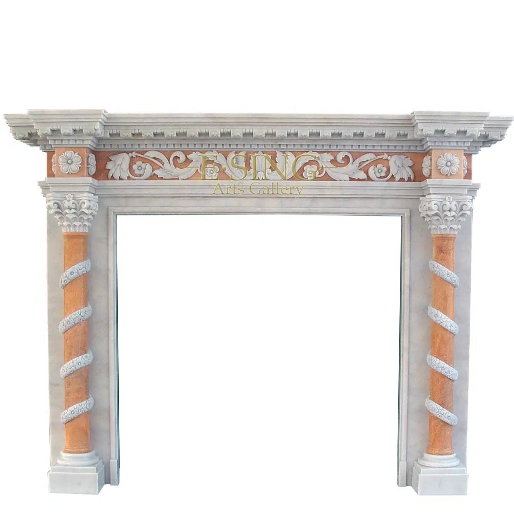 New Home Decor China Modern Free Standing Exclusive Mix Color Natural Stone Indoor Fireplace