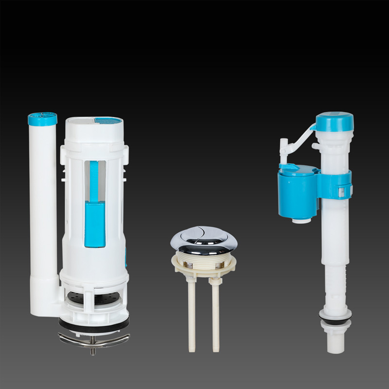 Toilet Water Tank Fittings Kj-220 One Piece PP Dual-Flush Toilet Cistern Valve with Competitive Price