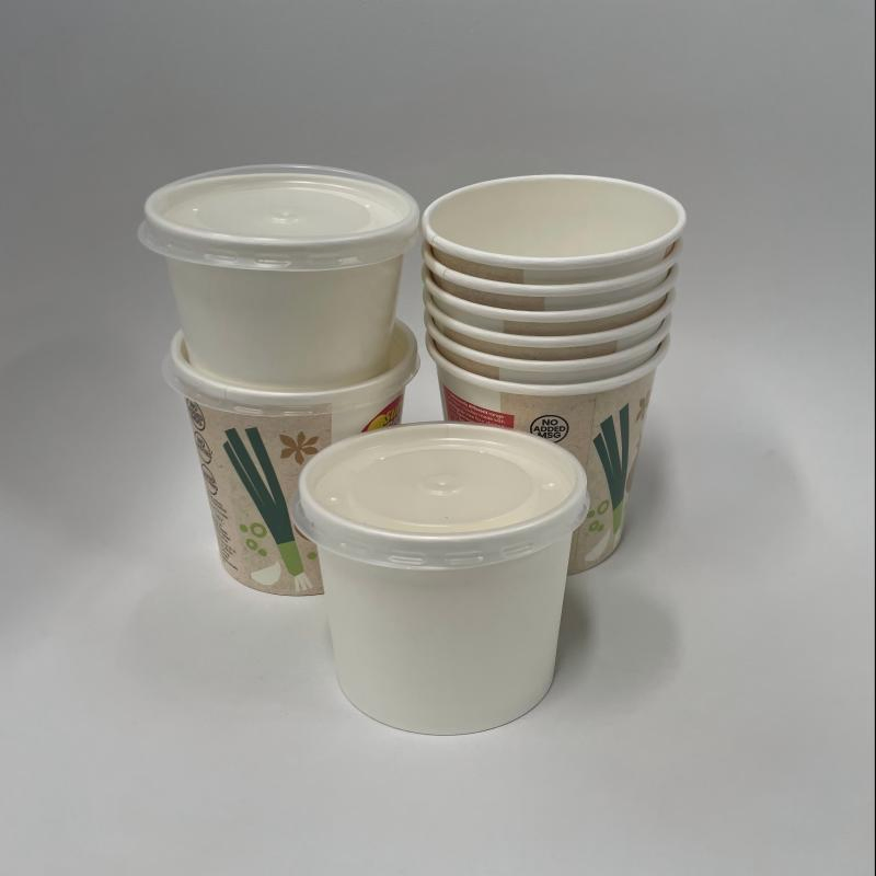 Eco-Friendly Logo Printing Paper Soup Cups with Lid Disposable Soup Cup Noodle Soup Paper Cup with Lids