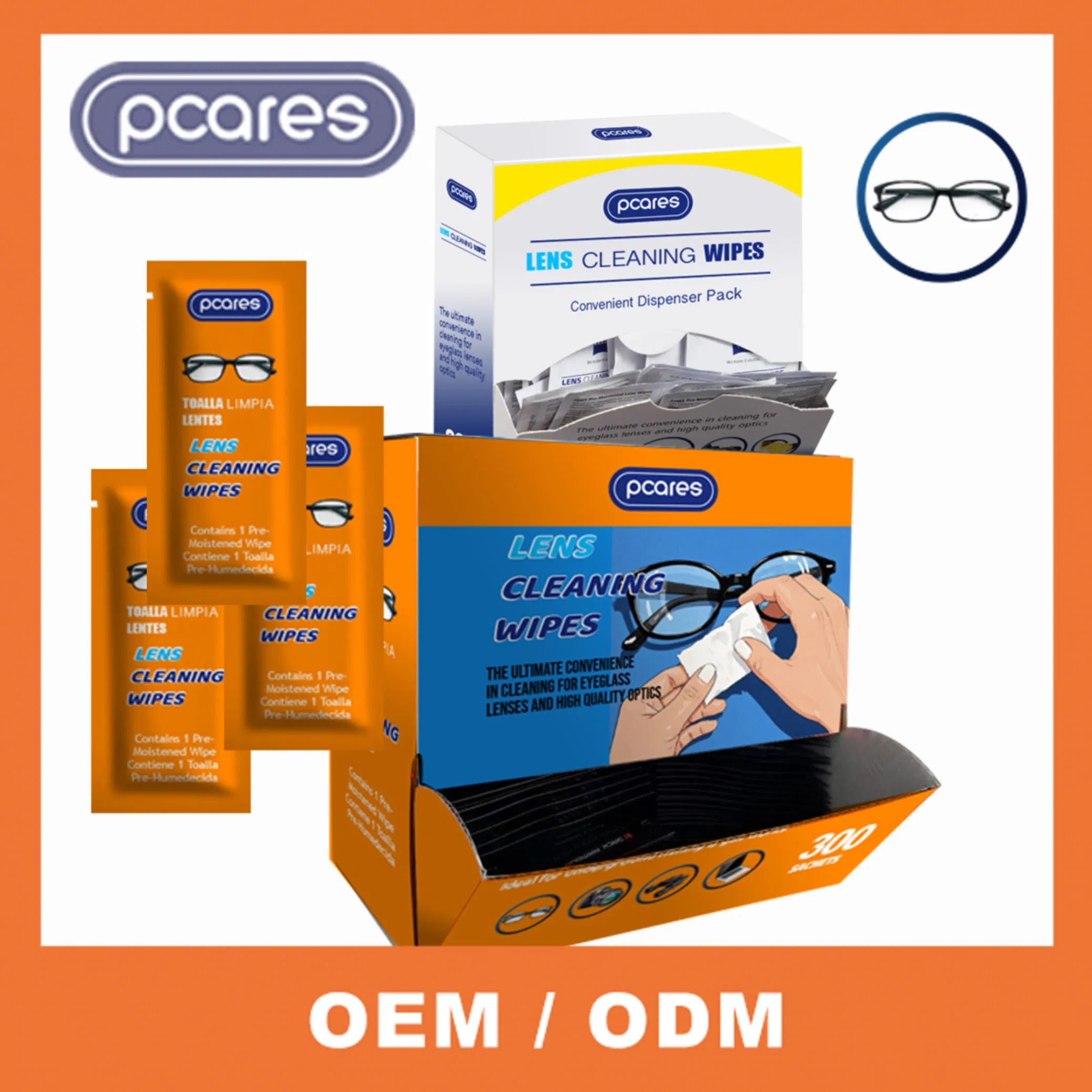Disposable Lens Wipes Pre-Moistened Scratch-Free Eyeglasses Sunglasses Camera Lens Travel Kit