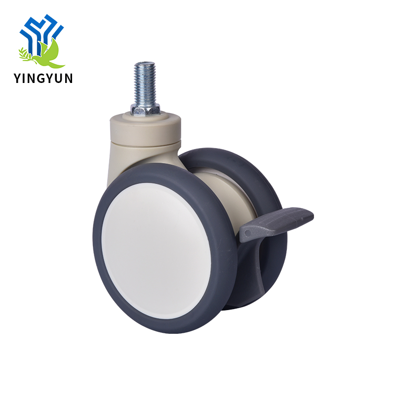 Double Face Plastic Hospital Medical Bed Brake Caster Wheels