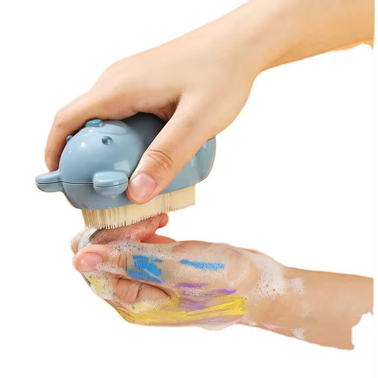 OEM Free Sample Good Quality Bear Baby Dust Cleaner Brush Kids Hands Washing Brush Nail Clean Brush