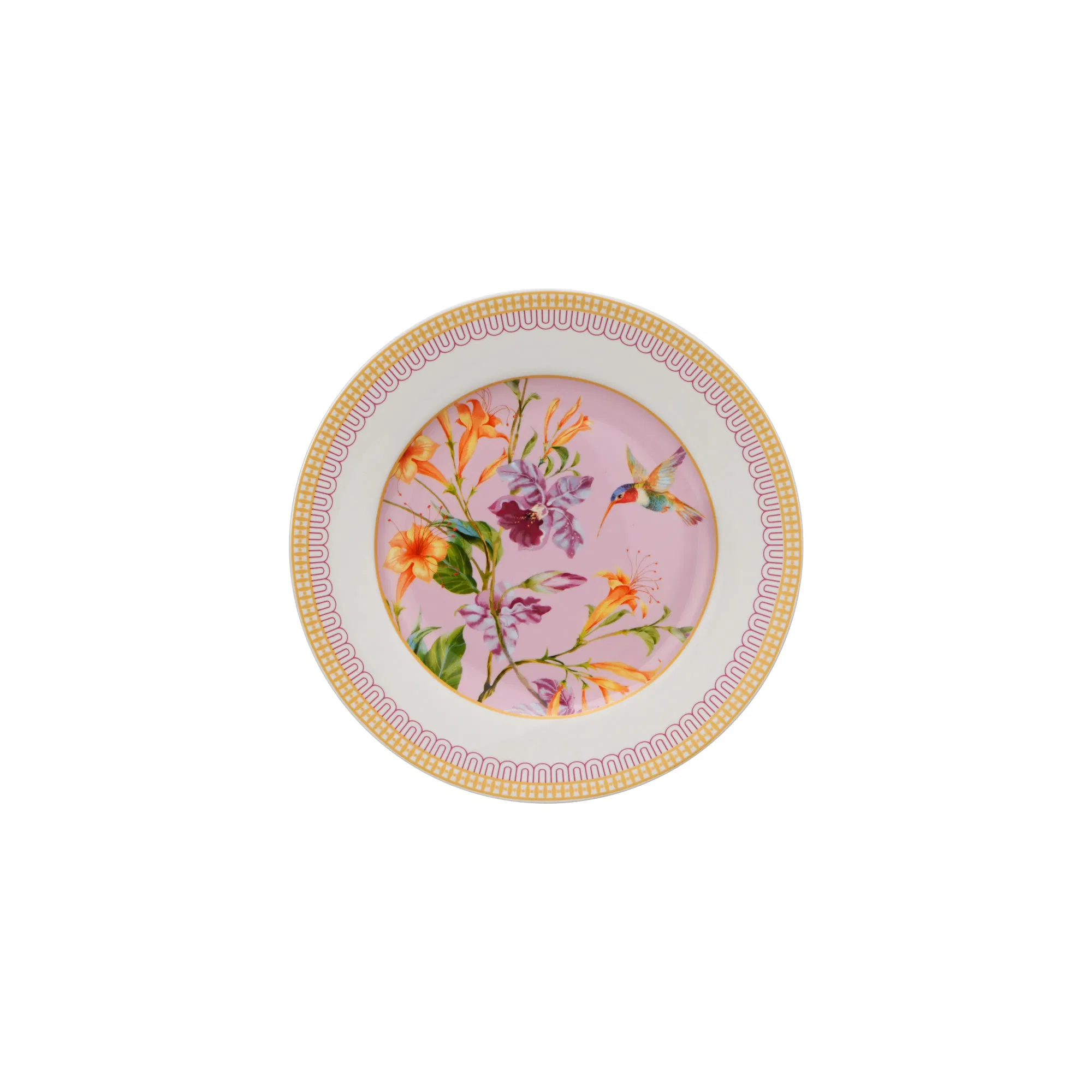 Pink Floral 6 Inch New Bone China Dishes Ceramic Dinner Plate Set