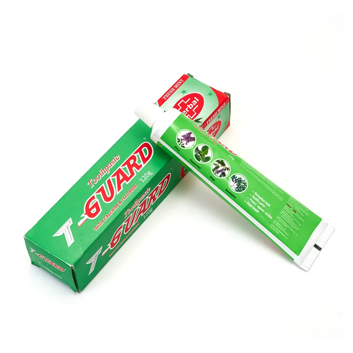 Custom Branded 120g Anti Cavity Fresh Breath T-Gurad Home Herbal Mint Toothpaste With Fluoride