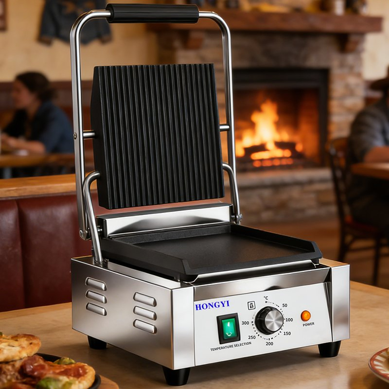 Panini Grill Commercial Energy Saving Electric Griddle for Chain Restaurant
