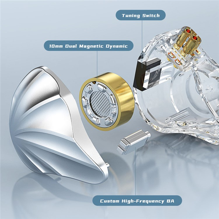 Cvj Nami Aluminum-Magnesium Coil-Iron Hybrid Switch Adjustable Headset Wired in-Ear HiFi Headphones with Microphone