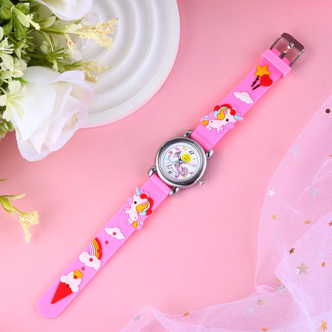 Unicorn Quartz Watch Cartoon Pink Color-Blocked Accessories