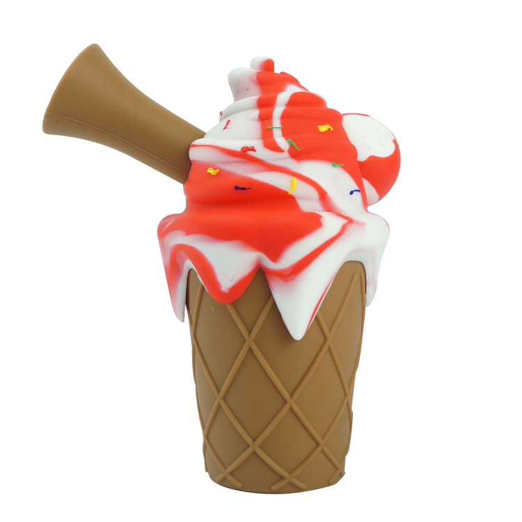 Ice Cream Silicone Hand Pipe Smoking Tobacco Water Oil Burner Hookah Kit