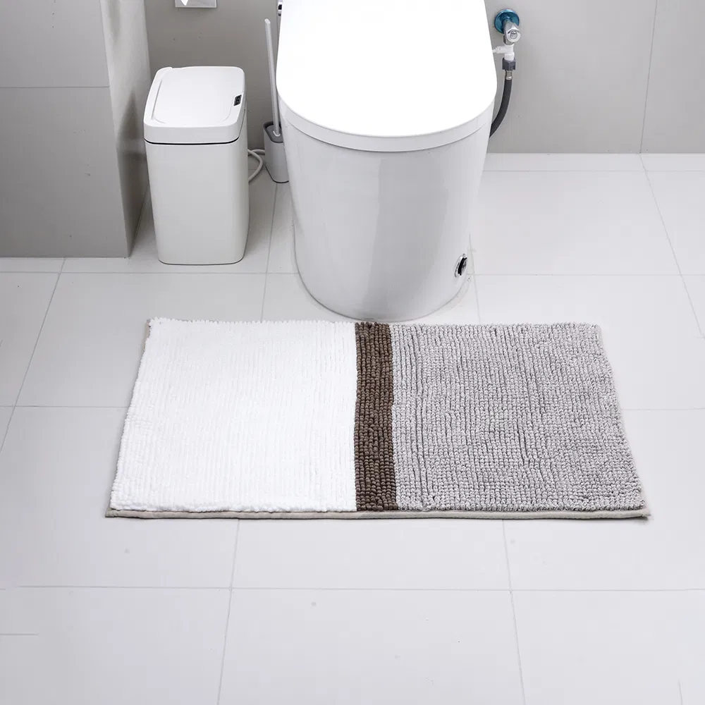 Factory Cheap Stylish Cationic Stripe Non-Slip Bath Floor Mat for Home Use
