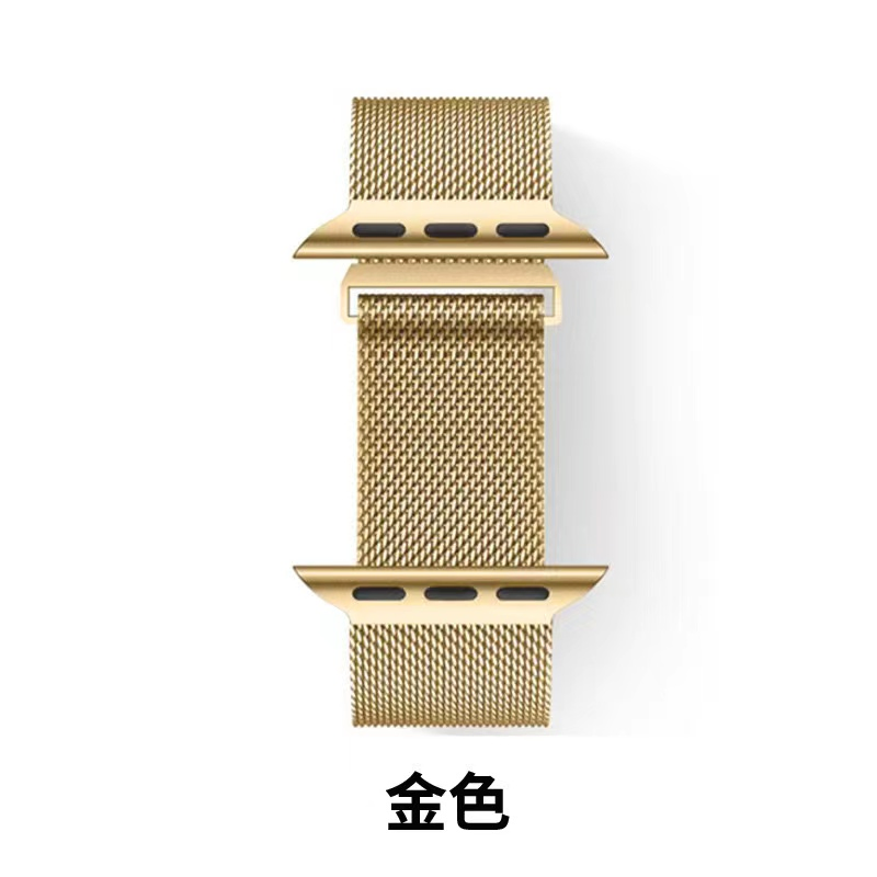 Customized Waterproof Lightweight Milanese Metal Stainless Watch Strap for Apple Watch Band 38-49mm Magnetic Short Side Wrist Strap Bracele