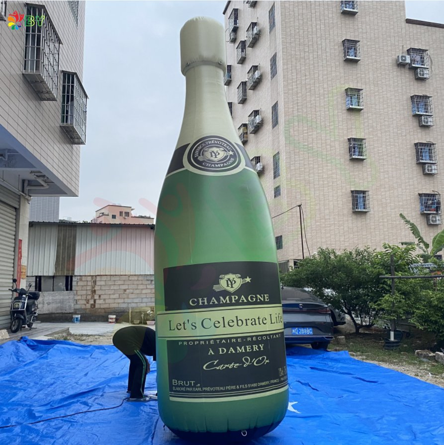 Professional Supplier Custom Make Giant Inflatable Champagne Bottle Balloon for Advertising