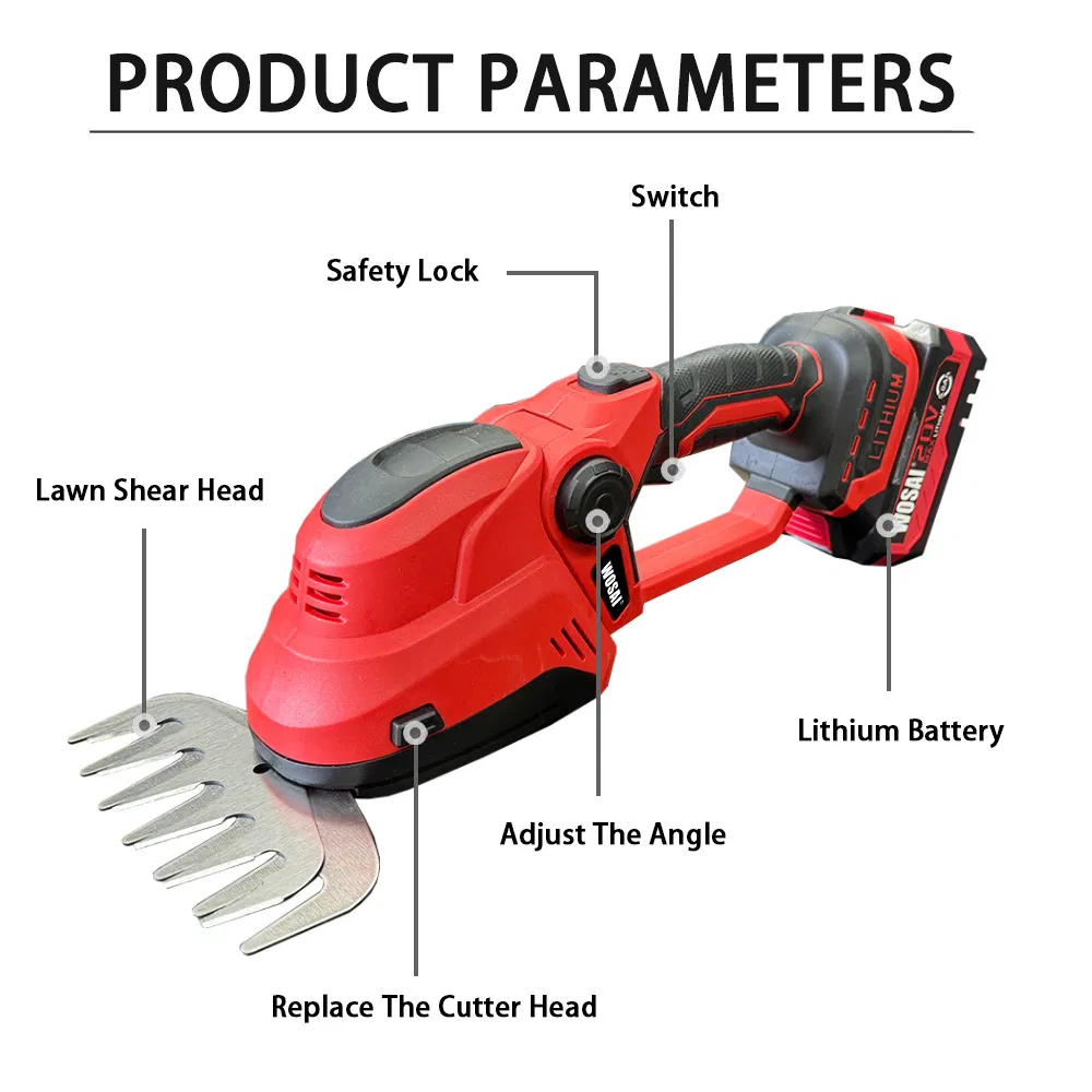 20V Cordless Brushless Electric Grass Hedge Shears Lightweight Cordless Trimmer for Lawn & Shrub Care