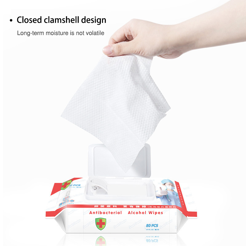 OEM 75% Alcohol Disinfectant Wipes Non-Woven Hand Cleaning Wet Wipes 80PCS CE ISO FDA
