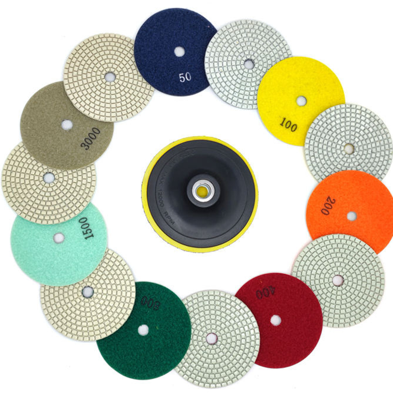 100mm Wet Flexible Floor Concrete Ceramic Grinding White Diamond Polishing Pad