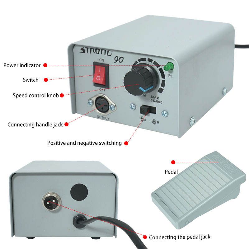 2029 Korea Original Strong 90 +102 Metal 35000rpm Manicure Nail Drill