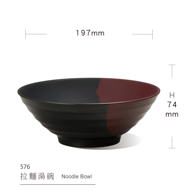 Red and Black Two-Color Melamine Noodle Bowl Characteristic Japanese Ramen Bowl
