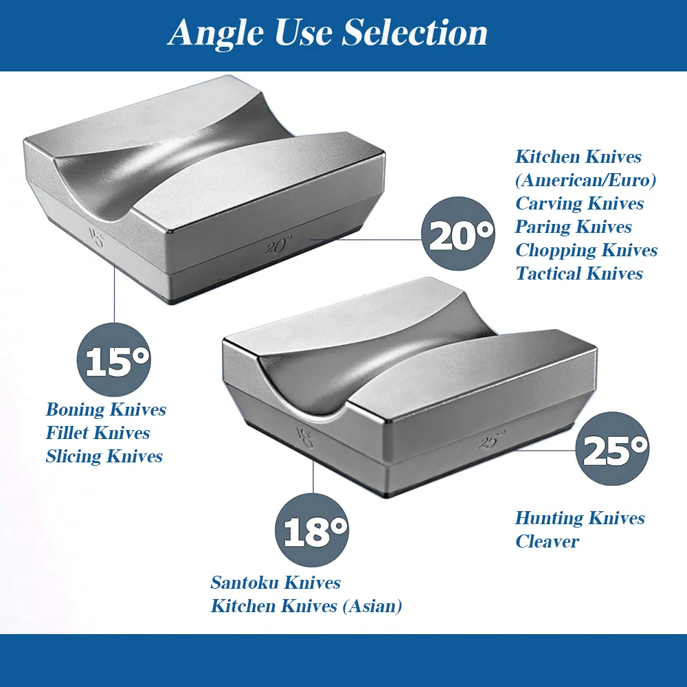 15° 18° 20° 25° 4 Angle Magnetic Rolling Knife Sharpening Kit Diamond Kitchen Knife Sharpener Aluminum Alloy Body