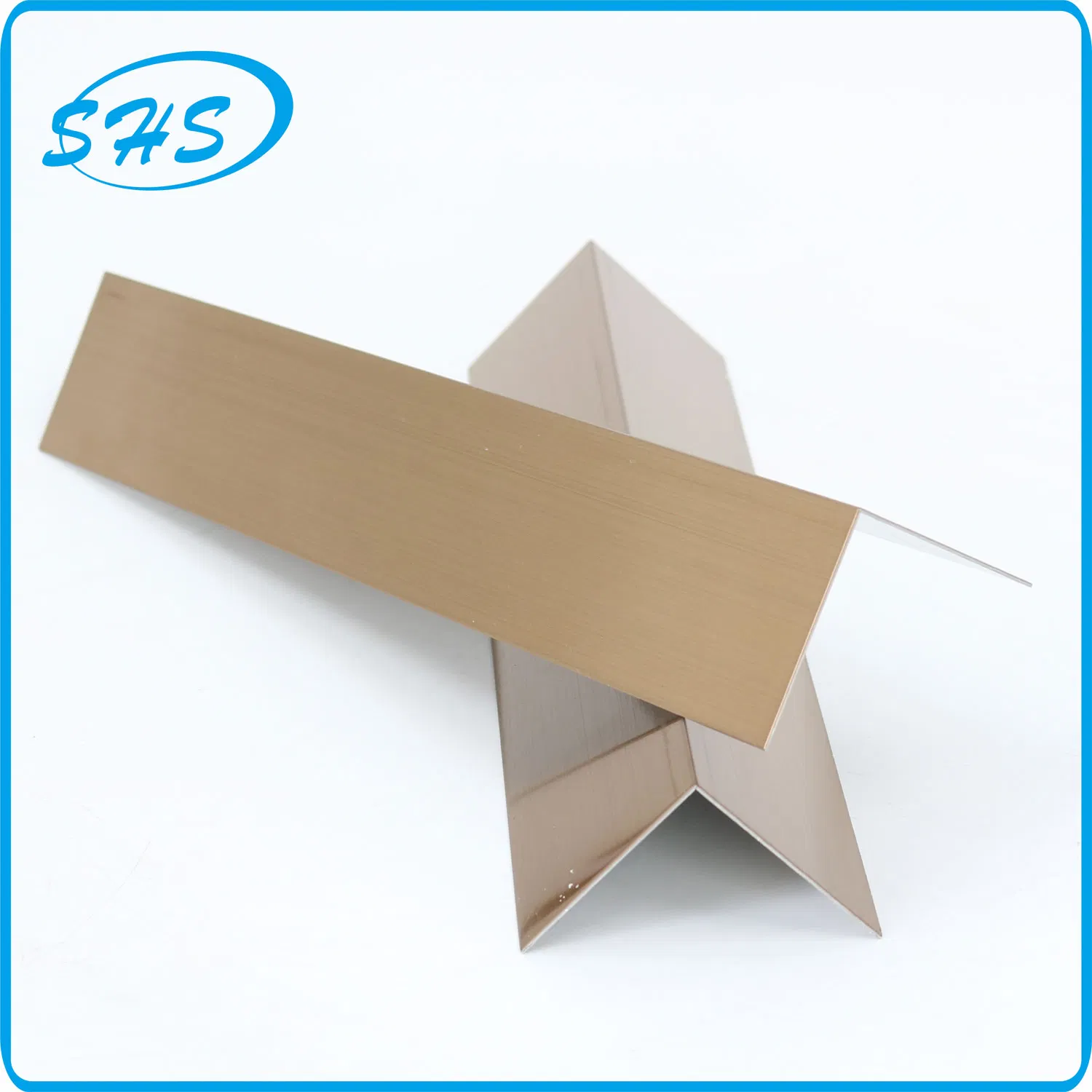 Stainless Steel V-Shape Angle Trims with Ti-Golden Color 800 G Mirror Finish as Construction Materials for Tile and Wall Corner