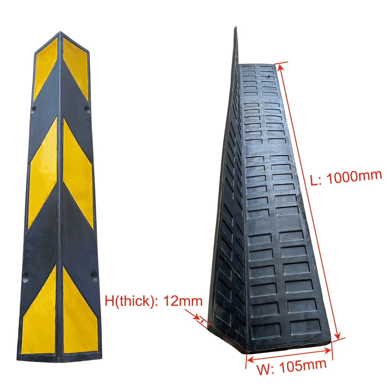 Rubber Wall Corner Guard with Reflective Yellow Strip, 1000m Garage Guards for Parking Garages and Warehouse Columns