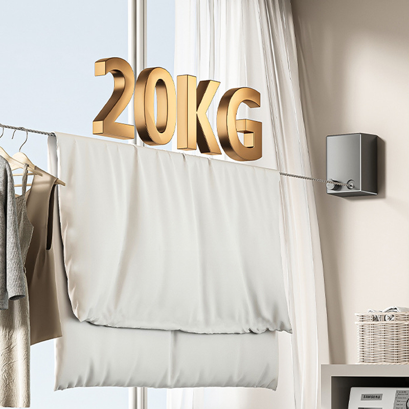 Sanipro Laundry Hanging Rope Wall Mounted Indoor Laundry Retractable ABS Plastic Washing Line Clothes Drying Rack Clothesline