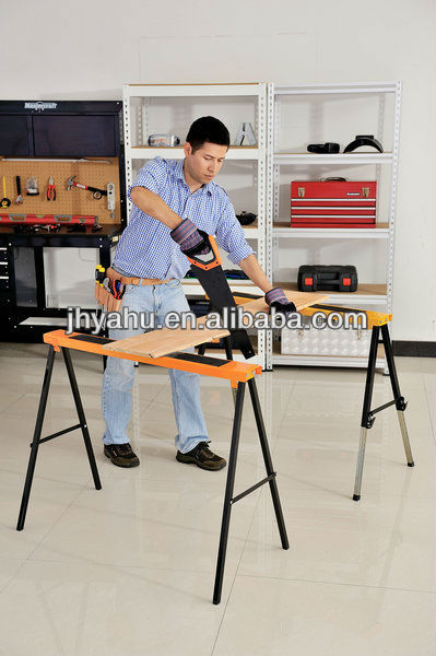 High Quality Adjustable Folding Steel Garden Sawhorse Workbench (YH-SH028)