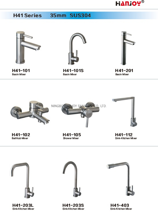 OEM Stainless Steel SS304 Kitchen Sink Faucet Mixer (H41-203S-BB)