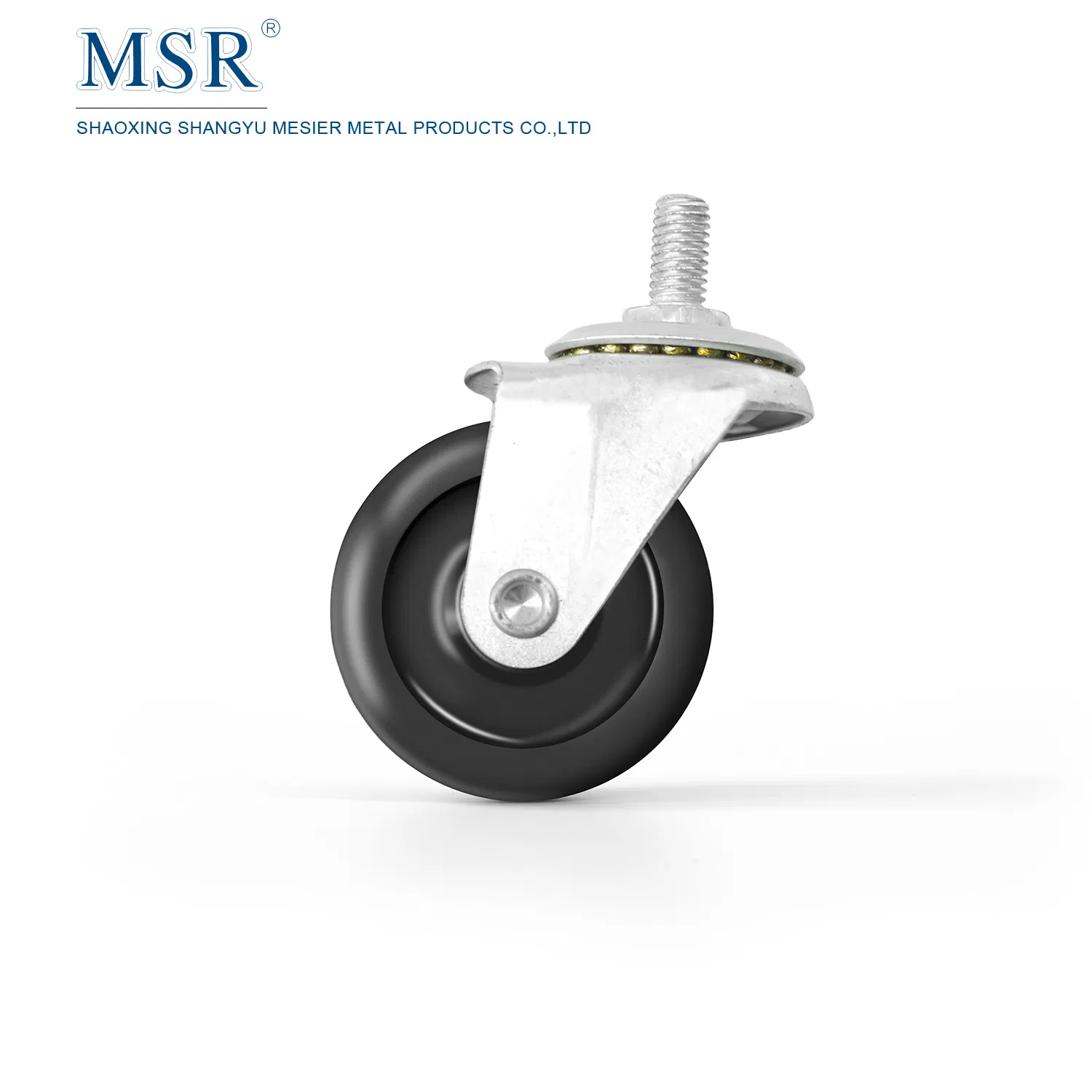 Zinc-Plated Black Powder Coat Nylon Threaded Steam Swivel Casters M12 D100 #7180