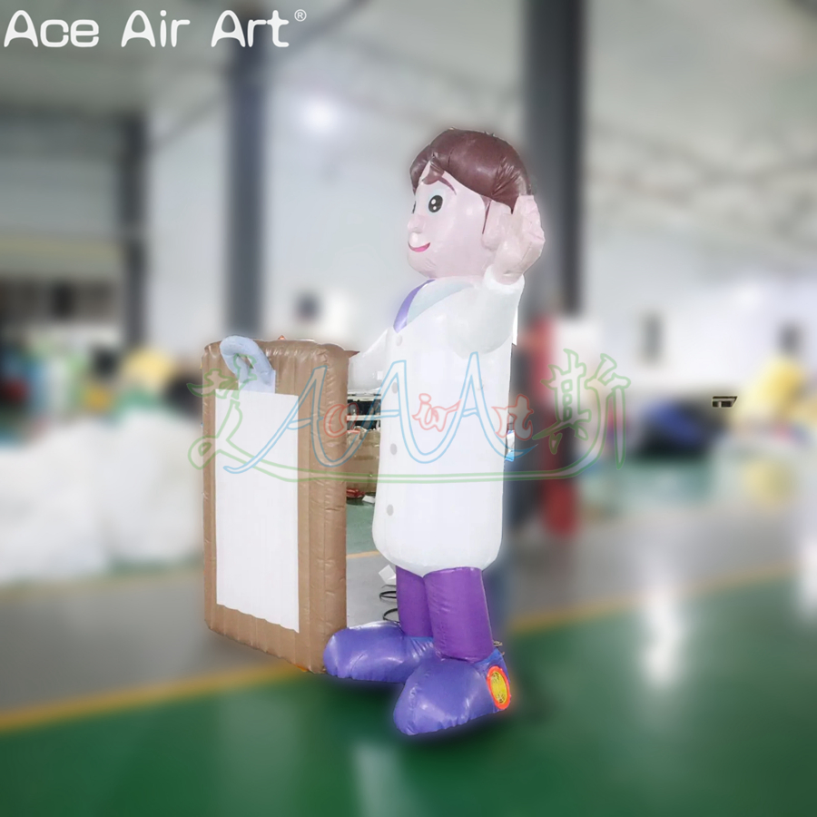 Portable 2m H Inflatable Male Doctor Advertising Doctor Character Model for Events
