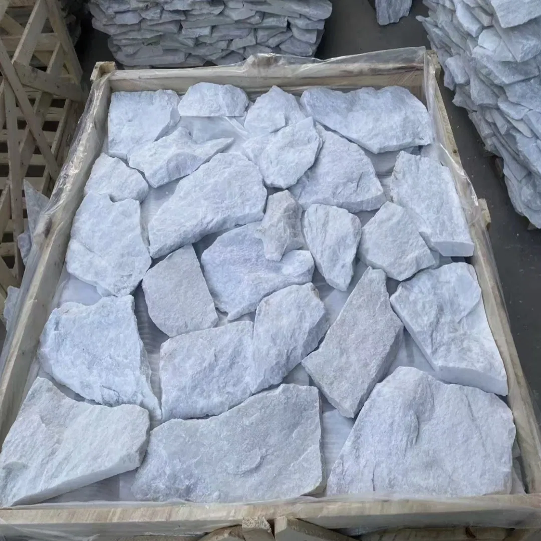 Pari Natural Marble Loose Stone Paving Stone Split Surface 15-35X15-35cmx2-3.5cm for Garden Landscape/Outdoor Project/Wall Tile/Floor Tile