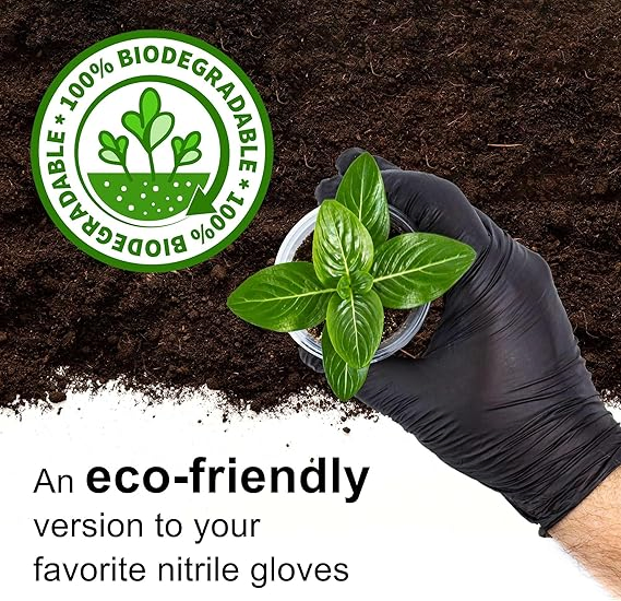 Disposable Nitrile Gloves, Chemical Resistant, Powder-Free, Latex-Free, Non-Sterile, Food Safe, 4 Mil, 100-Count