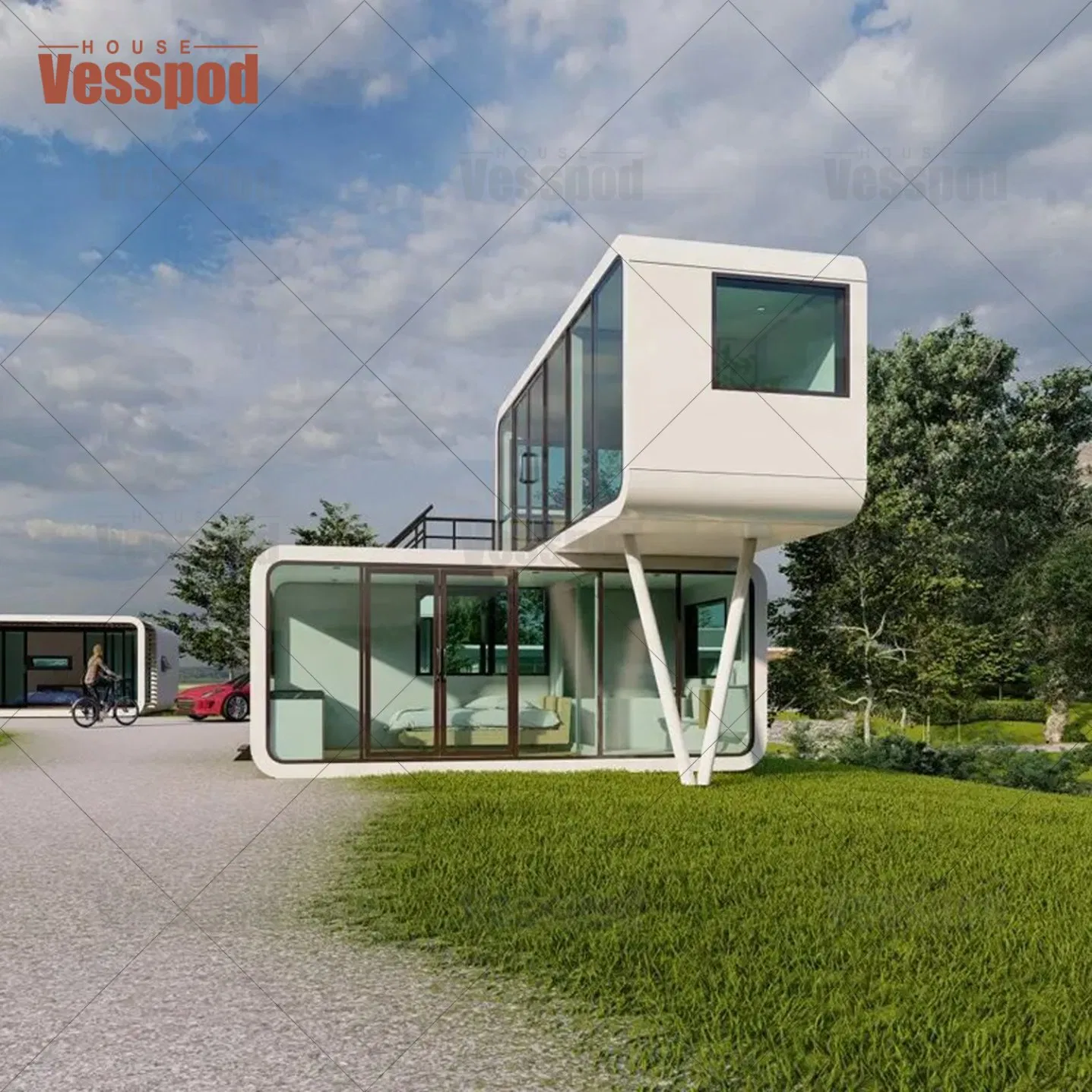 Mobile Hotel B&B Apple Barn Holiday Home Steel Structure Mobile Homes House Apple Cabin for Sale