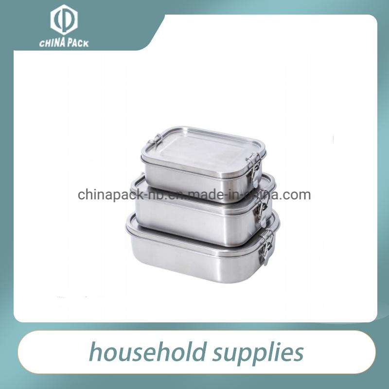Food Grade Rectangular Metal Stainless Steel Bento Lunch Box