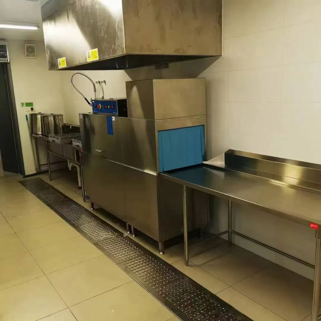 Channel Type High Efficiency Restaurants Kitchen Equipment Commercial Dishwasher Dish Cleaning Machine Dryer