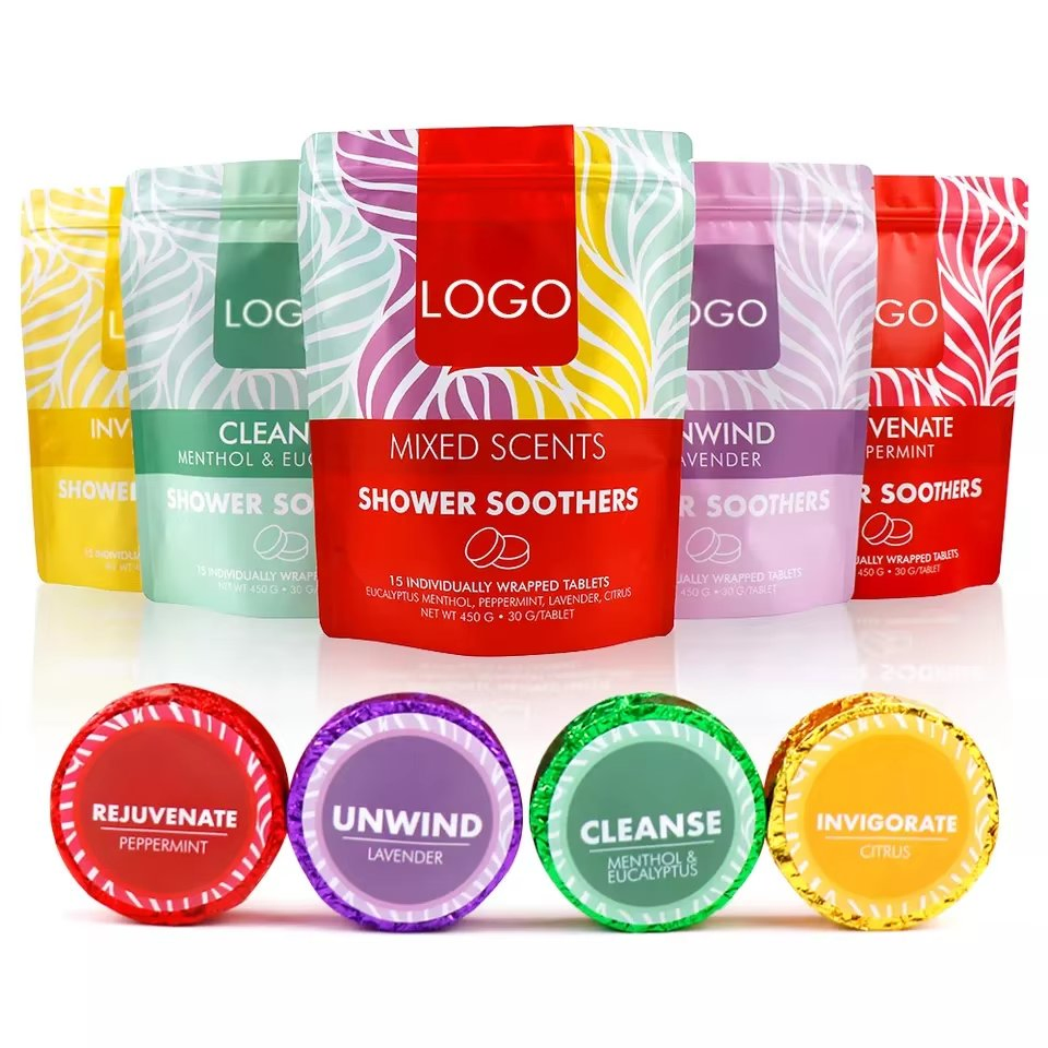 Refreshing Lemon Verbena Aromatherapy Shower Bombs for Home SPA Shower Steamers
