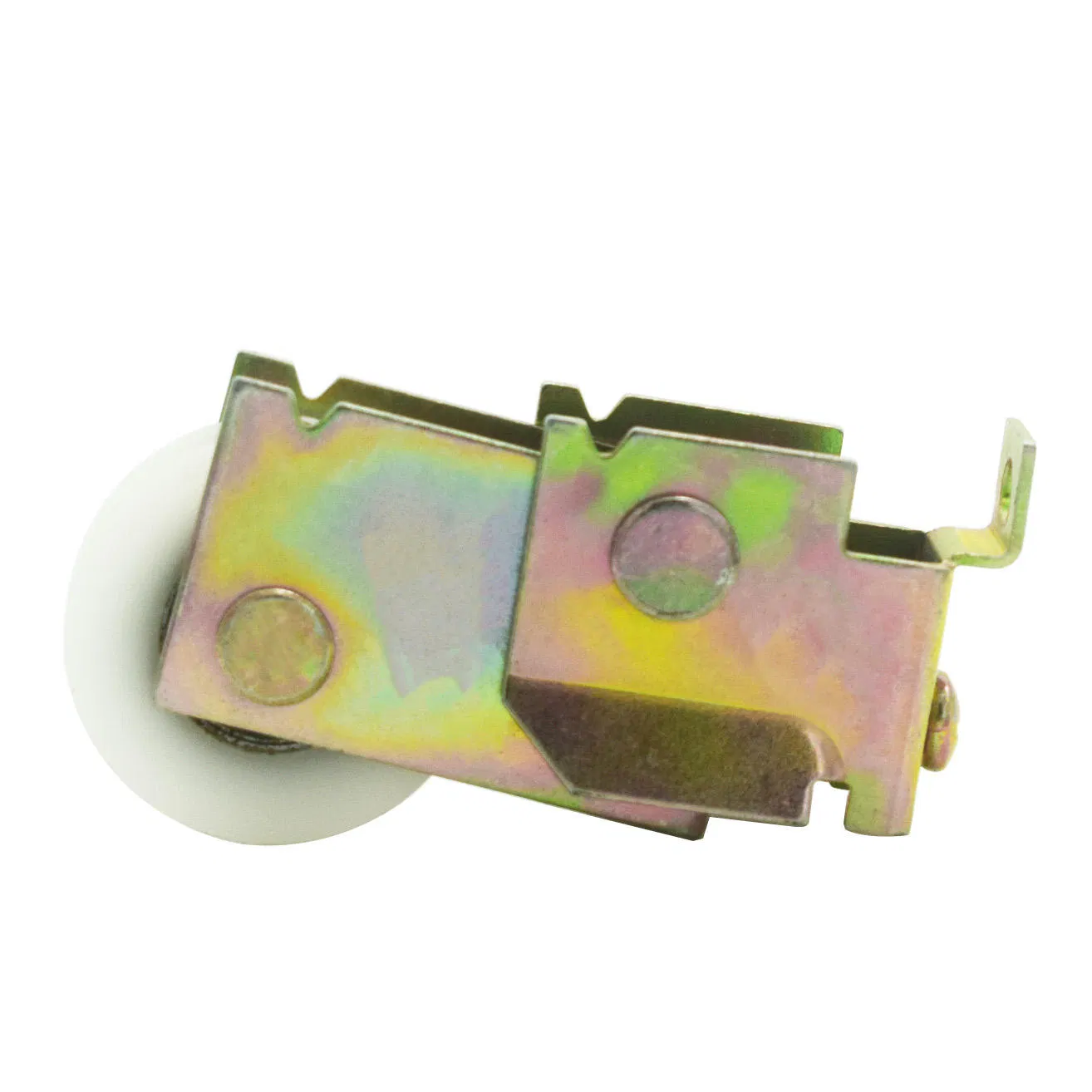 Popular Stainless Steel Color Zinc Sliding Patio Door Roller with One White Plastic Wheel for Building