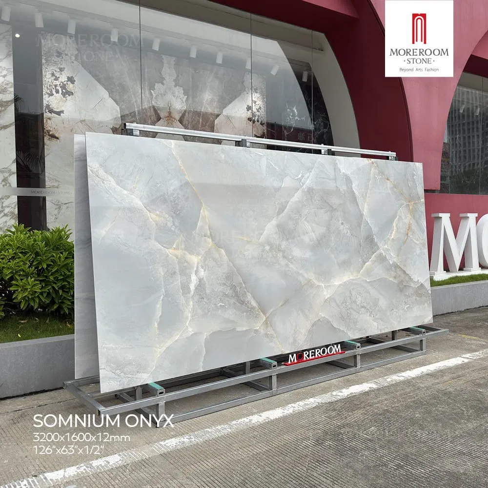 Artificial Somnium Onyx Glint Gem Sintered Stone Slab for High-End Kitchen Countertops