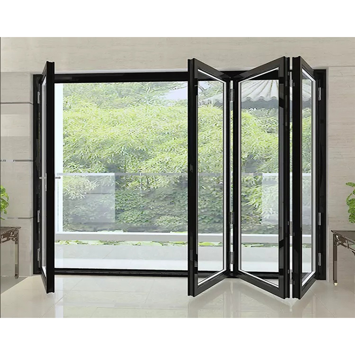 Outdoor Sliding Fittings 6 Panels Bi Folding Windows Door for Home Shopfront