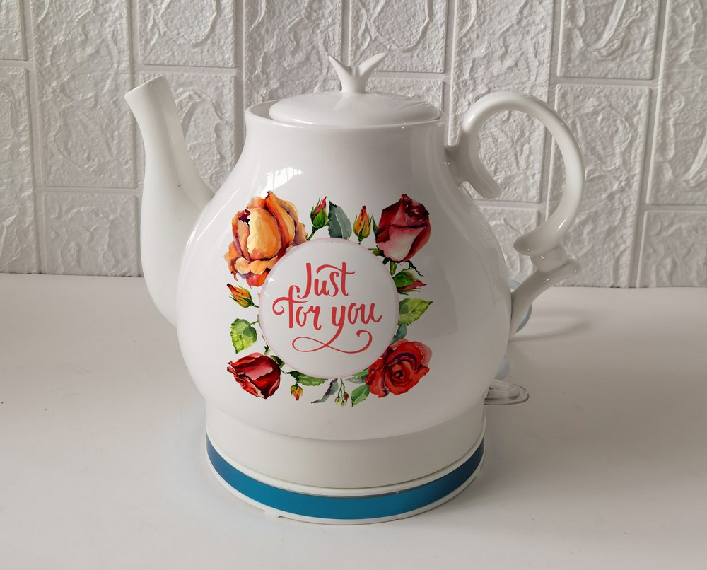 1.5L Factory Wholesale Hot Selling Color Changing Ceramic Electric Tea Kettle Cordless
